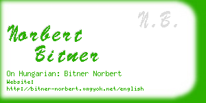 norbert bitner business card